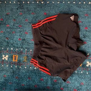 adidas Black Shorts with Red Accent Stripes